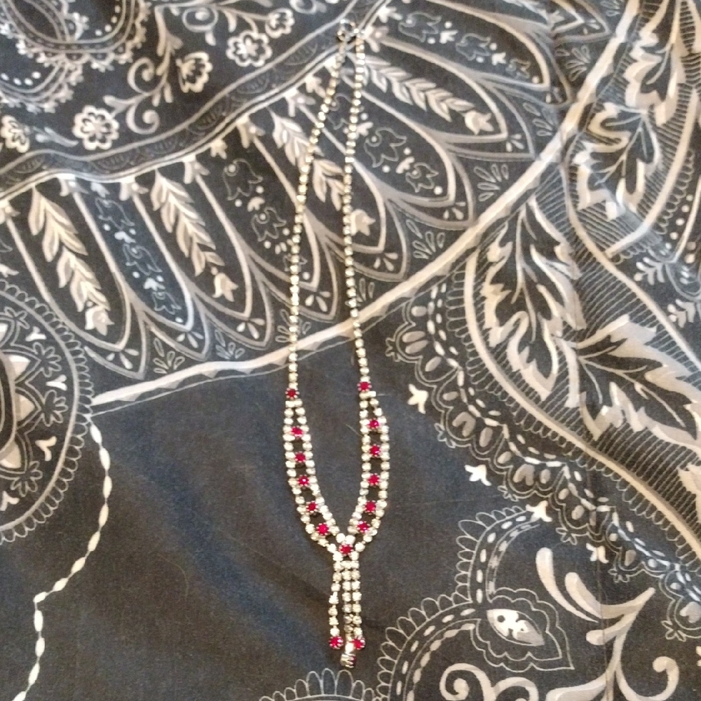 Dazzling Silver and Red Necklace